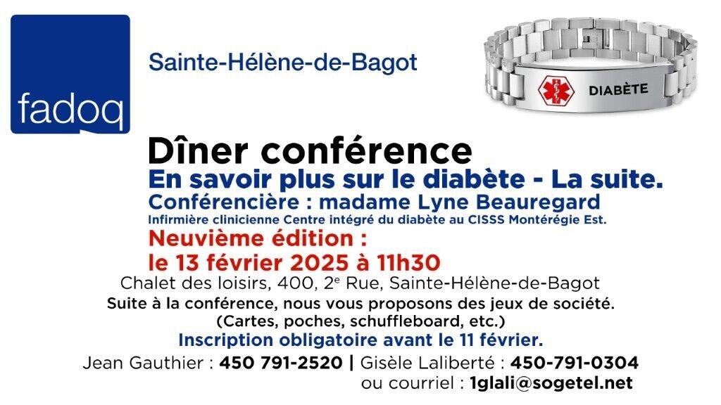 Affiche diner conférence 13 fév. 2025