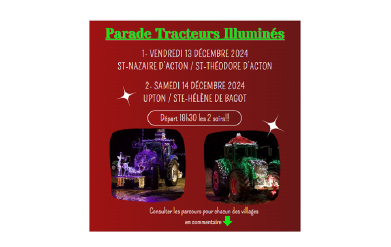 Parade de tracteurs illuminés - Les 13 et 14 décembre 2024