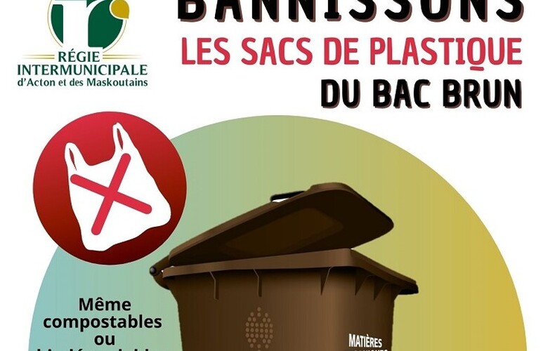 Bannissons les sacs de plastique du bac brun