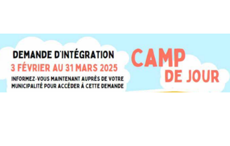 Votre jeune a besoin d'un accompagnateur pour le camp de jour?